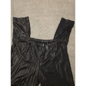 Bisou Bisou Faux Leather Stretch Pants Ankle Zipper Womens Size Large